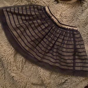 Tea kids skirt, navy blue & white striped, size 3